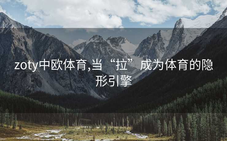 zoty中欧体育,当“拉”成为体育的隐形引擎