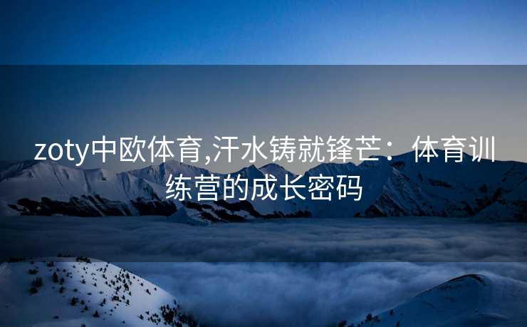 zoty中欧体育,汗水铸就锋芒：体育训练营的成长密码